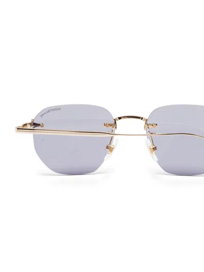 Montblanc Square-frame Sunglasses In Blue