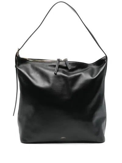 Apc A.p.c. Women Vera Leather Shoulder Bag In Black