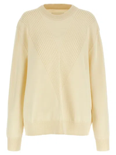 Jil Sander Wool Blend Crew Neck Sweater In Neutral