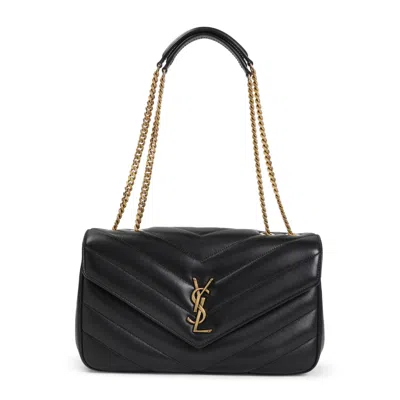 Saint Laurent Black Loulou Medium Shoulder Bag
