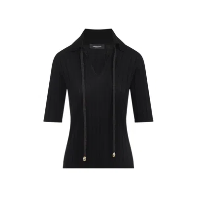 Fabiana Filippi Ribbed Virgin Wool Sweater In Black