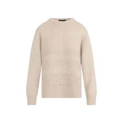Fabiana Filippi Textured Neutral Knit Sweater Crafted In Multi