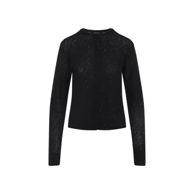 Fabiana Filippi Button-down Black Knit Sweater With Luxurious Blend