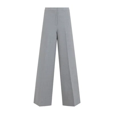 Fabiana Filippi Wide-leg Trousers With Clean Waistband And Subtle Pleats In Gray