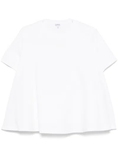 Loewe Anagram-embroidered Trapeze T-shirt In White