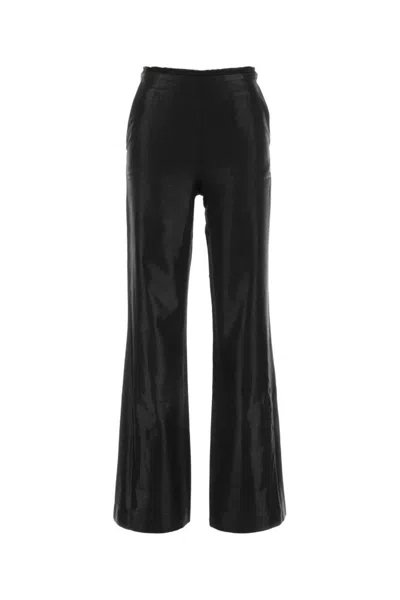 Diesel Solid Color P-lumys Pants With Frayed Detail In Black