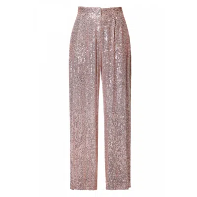 Aggi By Halewski Women's Neutrals Omena Dusty Sparkle Wide Sequin Pants