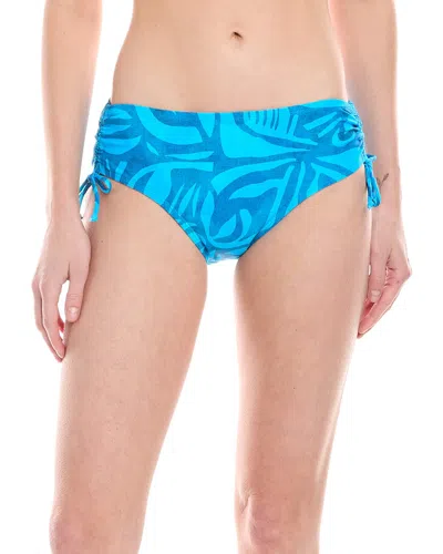 Next Destination Mid-rise Ruched Bikini Bottom In Blue