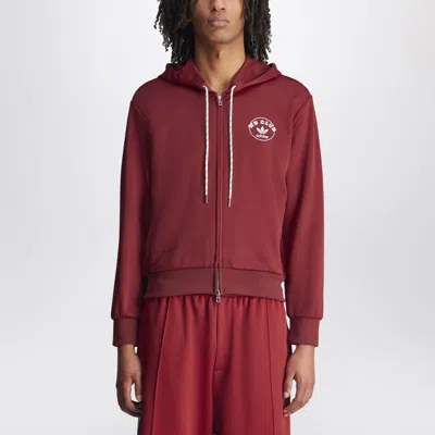 Adidas Originals Adidas By Wales Bonner Bordeaux Hooded Sweatshirt In Cotton Blend In Red