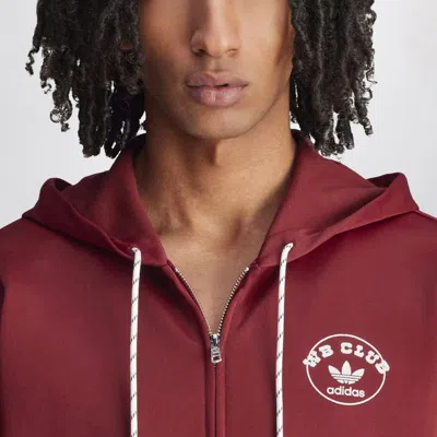 Adidas Originals Adidas By Wales Bonner Bordeaux Hooded Sweatshirt In Cotton Blend In Red