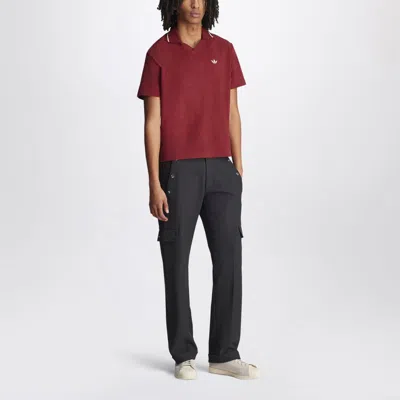 Adidas Originals Adidas X Wales Bonner Tiziano Red Terry Fabric Wales Bonner X Adidas Polo Shirt