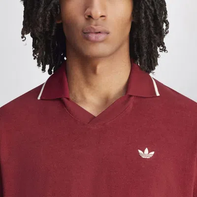 Adidas Originals Adidas X Wales Bonner Tiziano Red Terry Fabric Wales Bonner X Adidas Polo Shirt