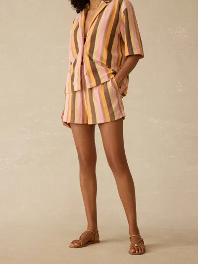 Faherty Cabana Towel Terry Short In Brown