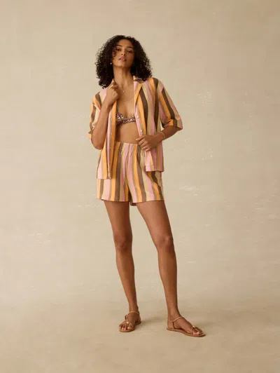 Faherty Cabana Towel Terry Short In Brown