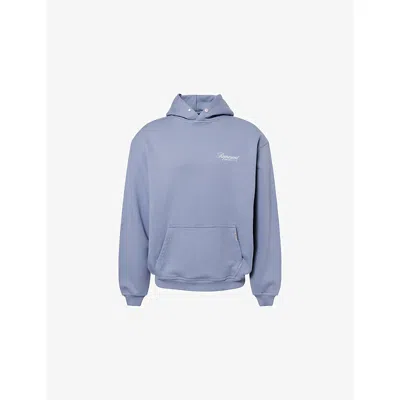 Represent Mens Owners Club Script Logo-print Cotton Hoody Dusty Blue