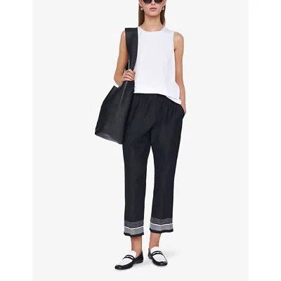 Joseph Womens Round-neck Cotton And Silk-blend Tank Top White