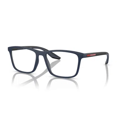 Prada Linea Rossa Ps 01qv Czh1o1 Azzurro Trasparente Glasses In Black