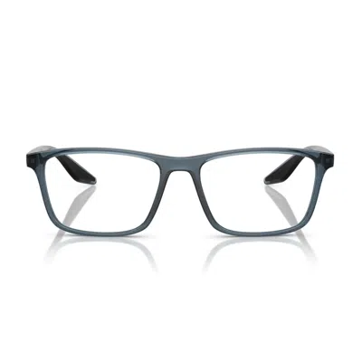 Prada Linea Rossa Ps 01qv Czh1o1 Azzurro Trasparente Glasses In Black