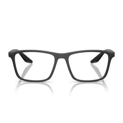 Prada Linea Rossa Ps 01qv Czh1o1 Azzurro Trasparente Glasses In Black