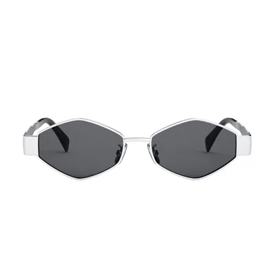 Celine Cl40254u 16a Metal Triomphe 16a Silver Sunglasses