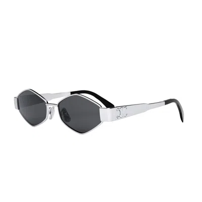 Celine Cl40254u 16a Metal Triomphe 16a Silver Sunglasses