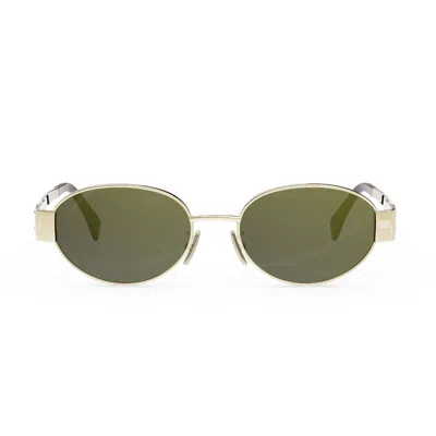 Celine Cl40235u Metal Triomphe 30n Gold Sunglasses