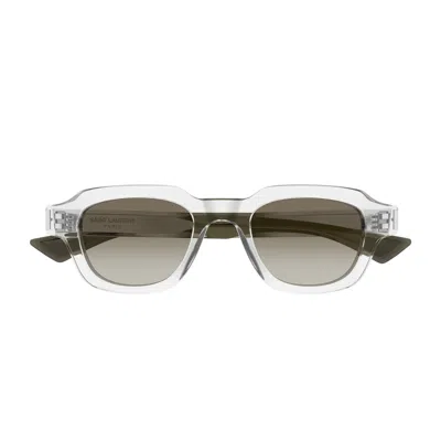 Saint Laurent Men's Sl 790f Recycled Acetate Rectangle Sunglasses In White