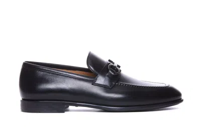 Ferragamo Gancini Ornament Loafers In Calf Leather In Nernewbiscnewbisc