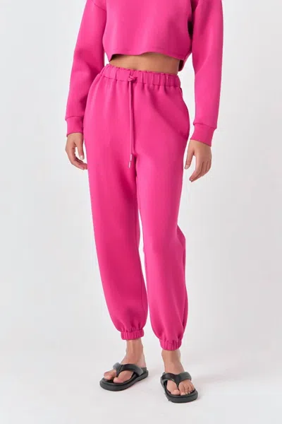 Grey Lab Loungewear Pants Scuba Joggers In Fuchsia