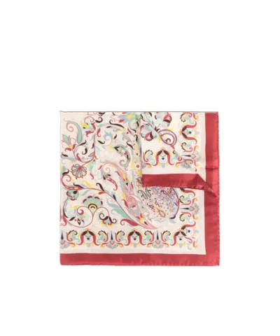 Etro Lightweight Floral Square Scarf In Neutral