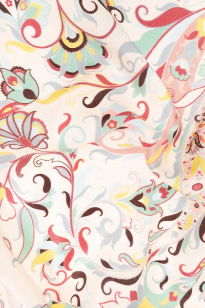 Etro Lightweight Floral Square Scarf In Neutral