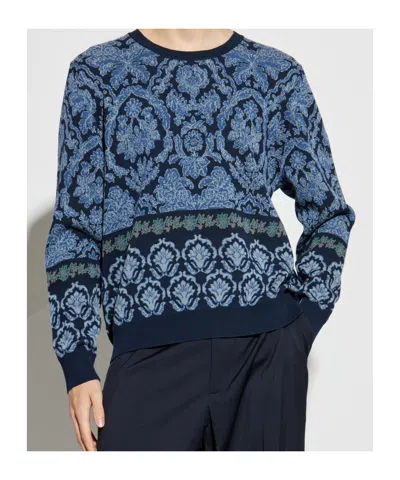 Etro Blue Cotton Sweaters