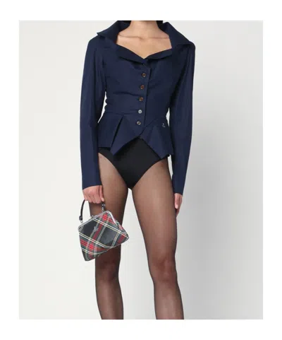 Vivienne Westwood Monday Ruffled Button-detailed Shirt In Blue