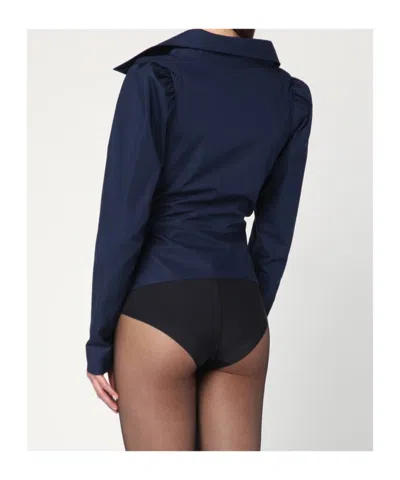 Vivienne Westwood Monday Ruffled Button-detailed Shirt In Blue