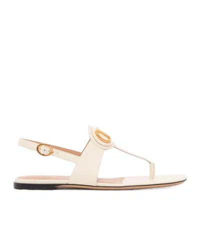 Valentino Vlogo Signature Thong Sandals Flat Sole In White