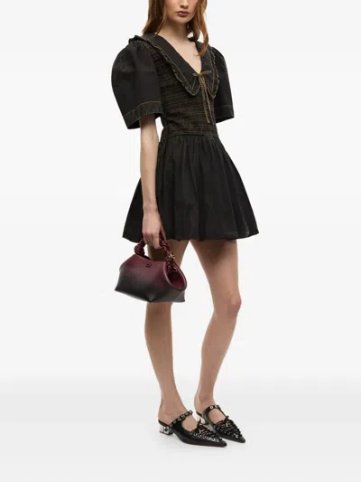 Ganni Small Bou Bag In Burgundy