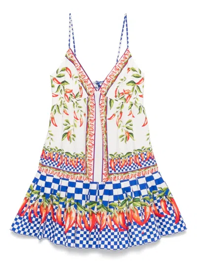Farm Rio Picnic Peppers Ainika Mini Dress Picnic Peppers Ainika Off White