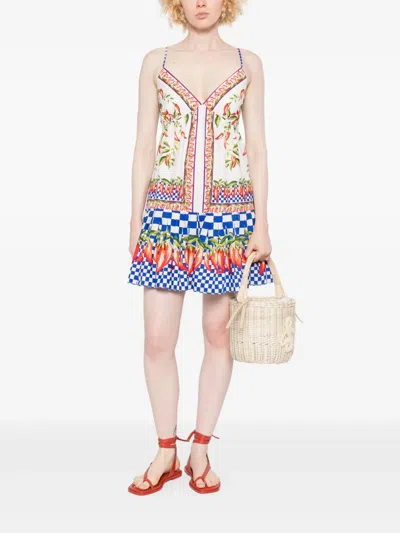 Farm Rio Picnic Peppers Ainika Mini Dress Picnic Peppers Ainika Off White