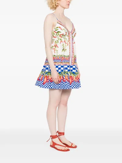 Farm Rio Picnic Peppers Ainika Mini Dress Picnic Peppers Ainika Off White