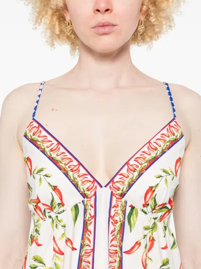 Farm Rio Picnic Peppers Ainika Mini Dress Picnic Peppers Ainika Off White