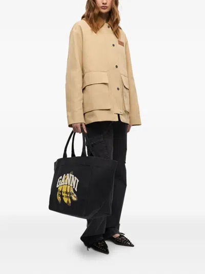 Ganni Banana Print Xxl Tote Bag