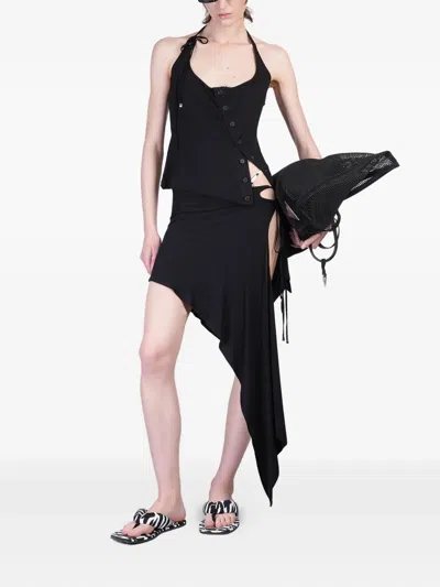 Attico Button-detail Asymmetrical Top