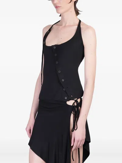 Attico Button-detail Asymmetrical Top