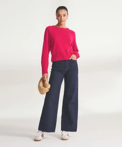 Naadam Signature Cashmere Raglan Crewneck Sweater In Pink