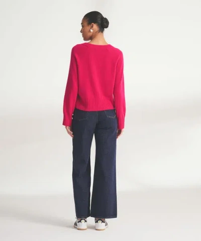 Naadam Signature Cashmere Raglan Crewneck Sweater In Pink