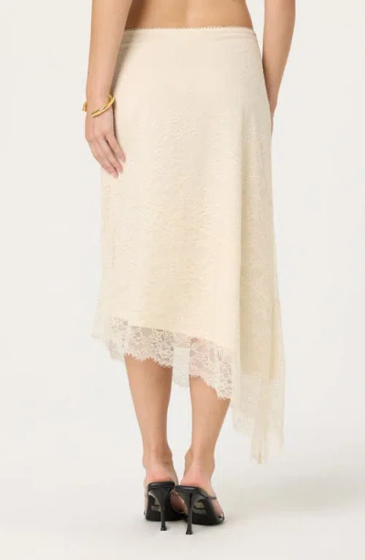 Astr The Label Asymmetric Lace Midi Skirt