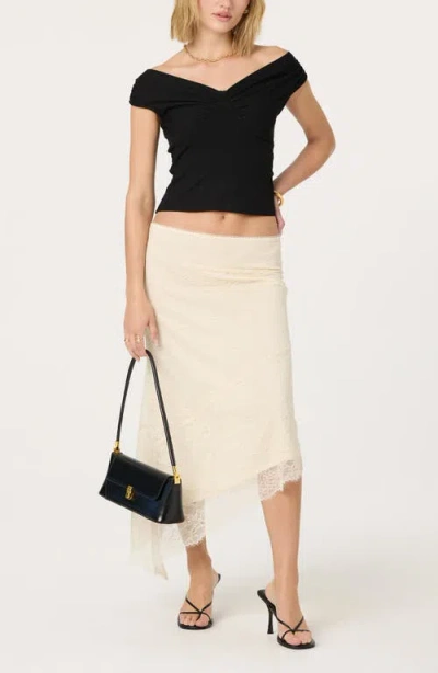 Astr The Label Asymmetric Lace Midi Skirt