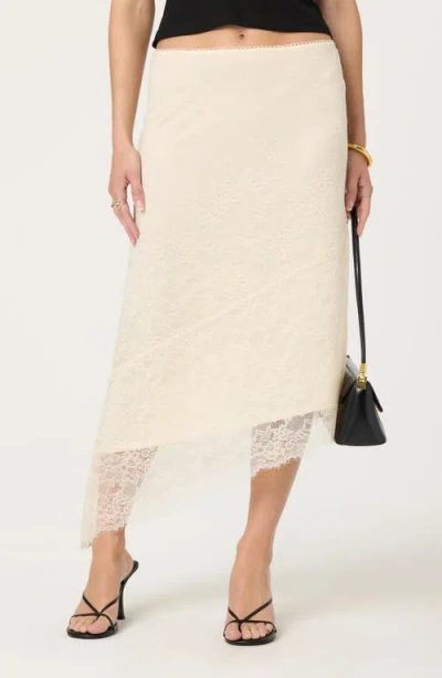 Astr The Label Asymmetric Lace Midi Skirt