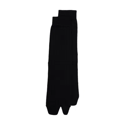 Maison Margiela Brown Bootleg Tabi Socks In Black