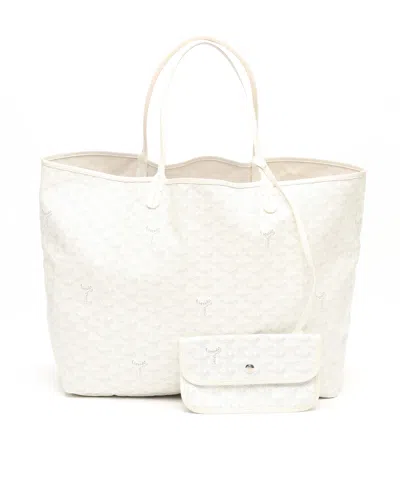 Pre-owned Goyard Saint Louis Gm Tote Bag In White